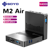 SOYO New M2 Air Mini PC Celeron N4000 CPU 6GB RAM 128GB ROM Desktop Portable Mini WiFi Computer for Office TV Set-top Box
