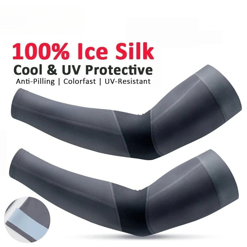 

Bicycle Arm Sleeves Ice Silk Sun UV Protection Sports Cycling Arm Sleeves Cover Breathable Running Fitness Arm Sleeves
