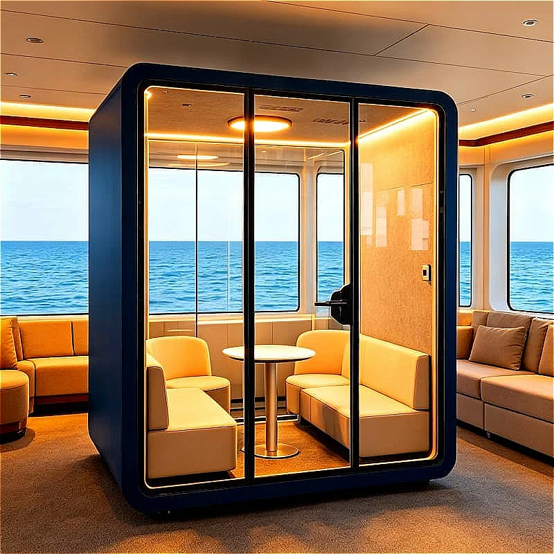 Rolling Soundproof Pod Acoustic Booth Office Cabin Mobile Workstation for Open Office Flexibility Customized Silent Cabin