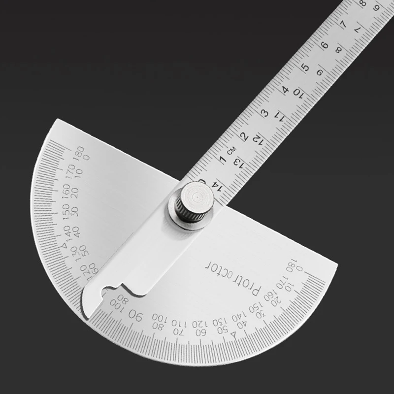 180 Degree Protractor Metal Ruler Angle Meter Stainless Steel Angle Ruler Angle Gauge Angle Finder Goniometer Angle Conveyor