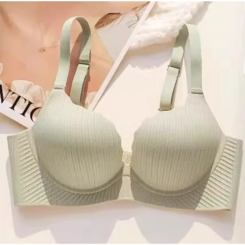 

Women's Seamless Anti-Sagging Bra Women 3cm Thick Padded Push Up Gathering Lift Up Comfort Soft Brassiere 32-38 Daily Underwear