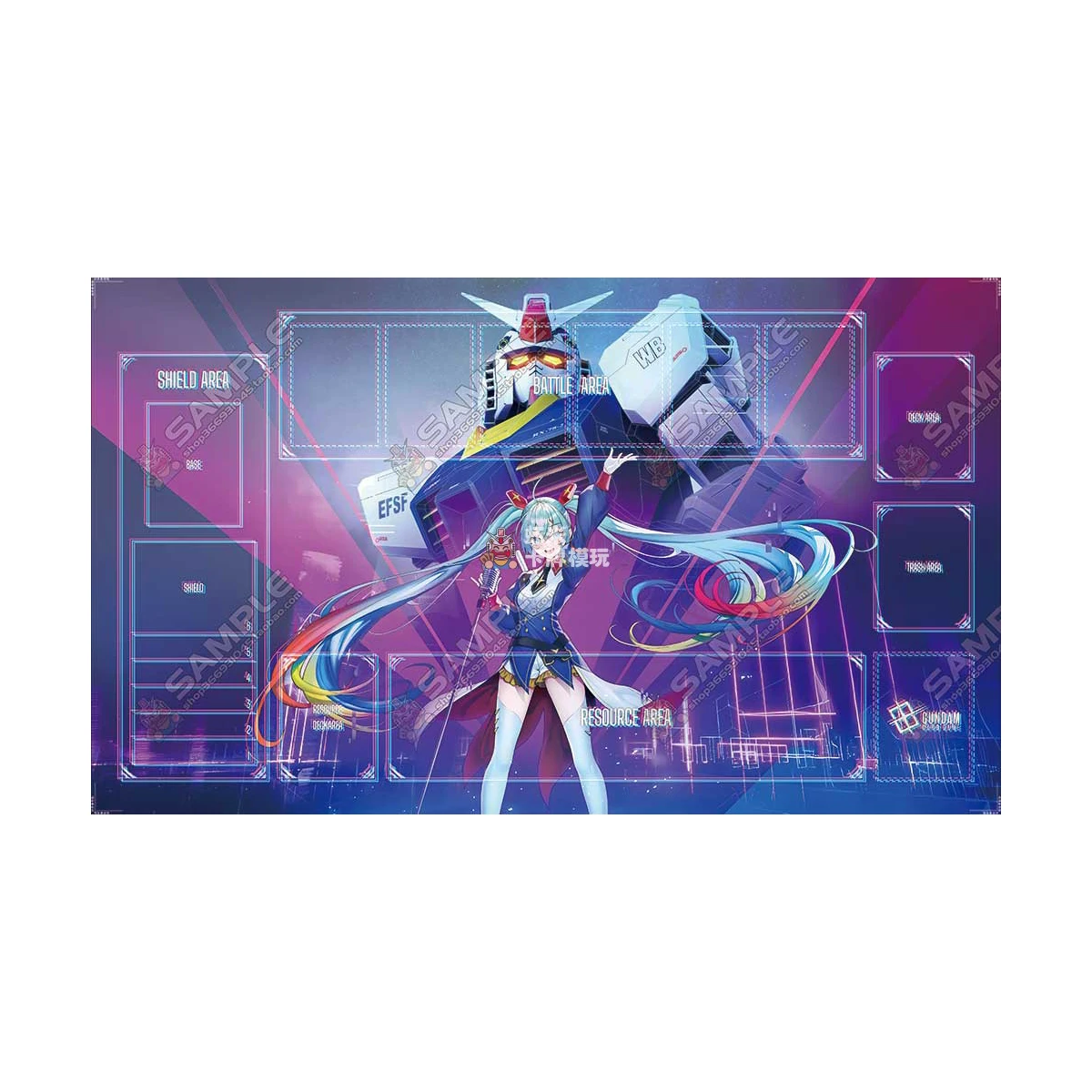 600X350X2Mm Diy Gundamed Yuanzu Card Battle Mat Single Player Board Game Card Duel Plate Battle Mat Anime Cards Gift Toys