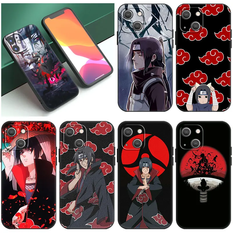 Anime Itachi Uchiha Phone Case For Apple iPhone 14 13 12 Mini 11 Pro XR X XS MAX 6S 7 8 Plus SE 2020 2022 5S Black Cover