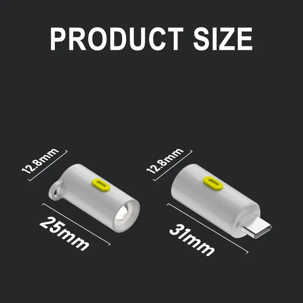 230 High Lumens Type-C Mini Flashlight Portable with Lanyard LED Flashlight Plug and Play Keychain Flashlights Outdoor Lighting