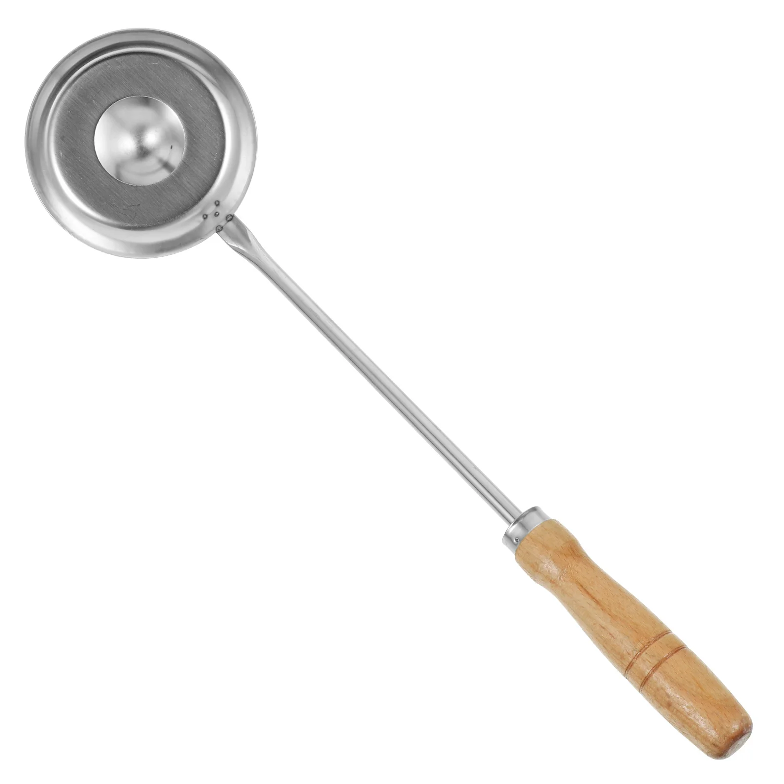 

Stainless Steel Bunuelos Mold Wood Handle Lightweight Frying Snack Tool Long Handle Non-Stick Kitchen Frying Spoon for Fried