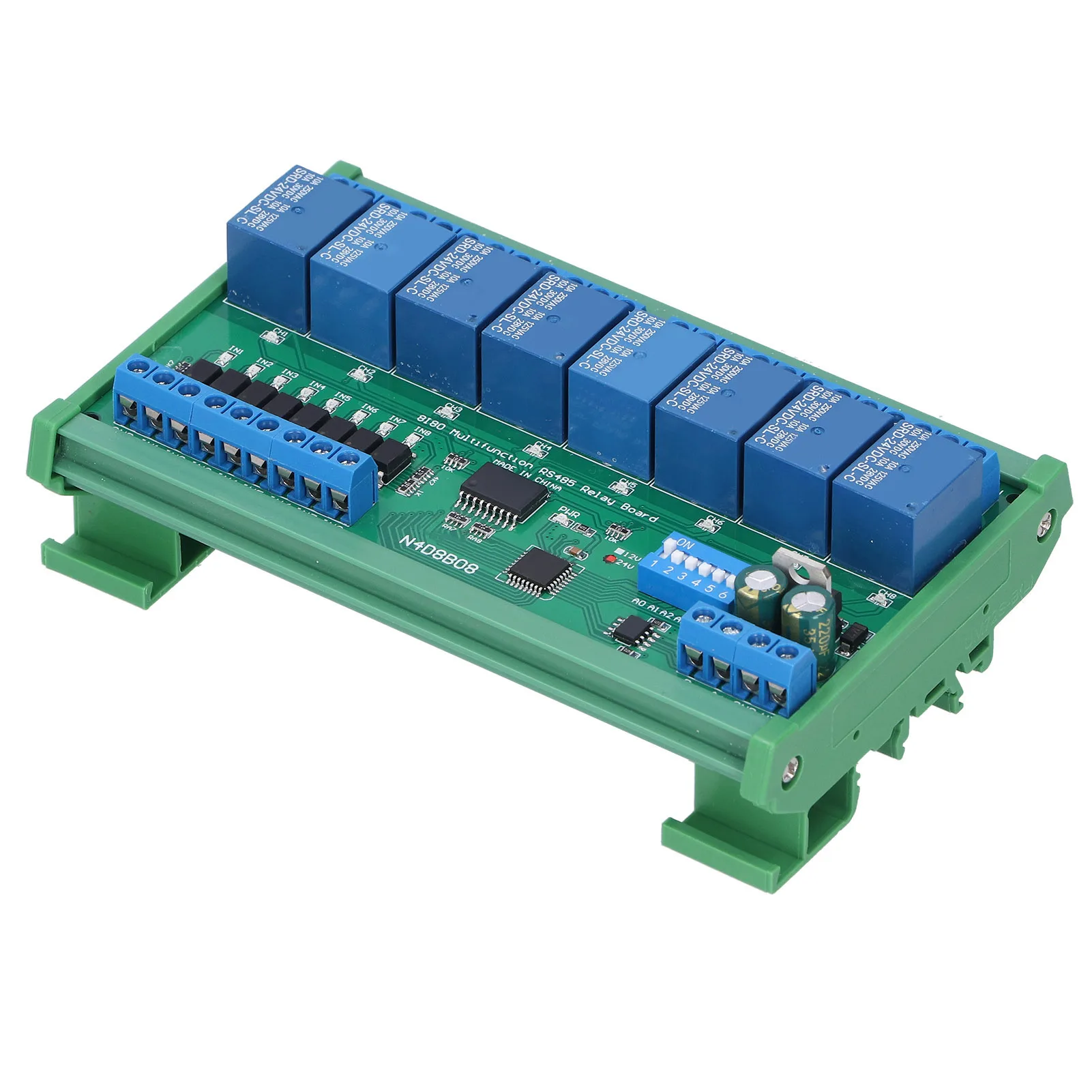 

Relay Relay Board 8 Input 8 Output PLC Expansion Module Industrial Supplies DIN35 24V N4D8B08‑R Relay Module Optocoupler