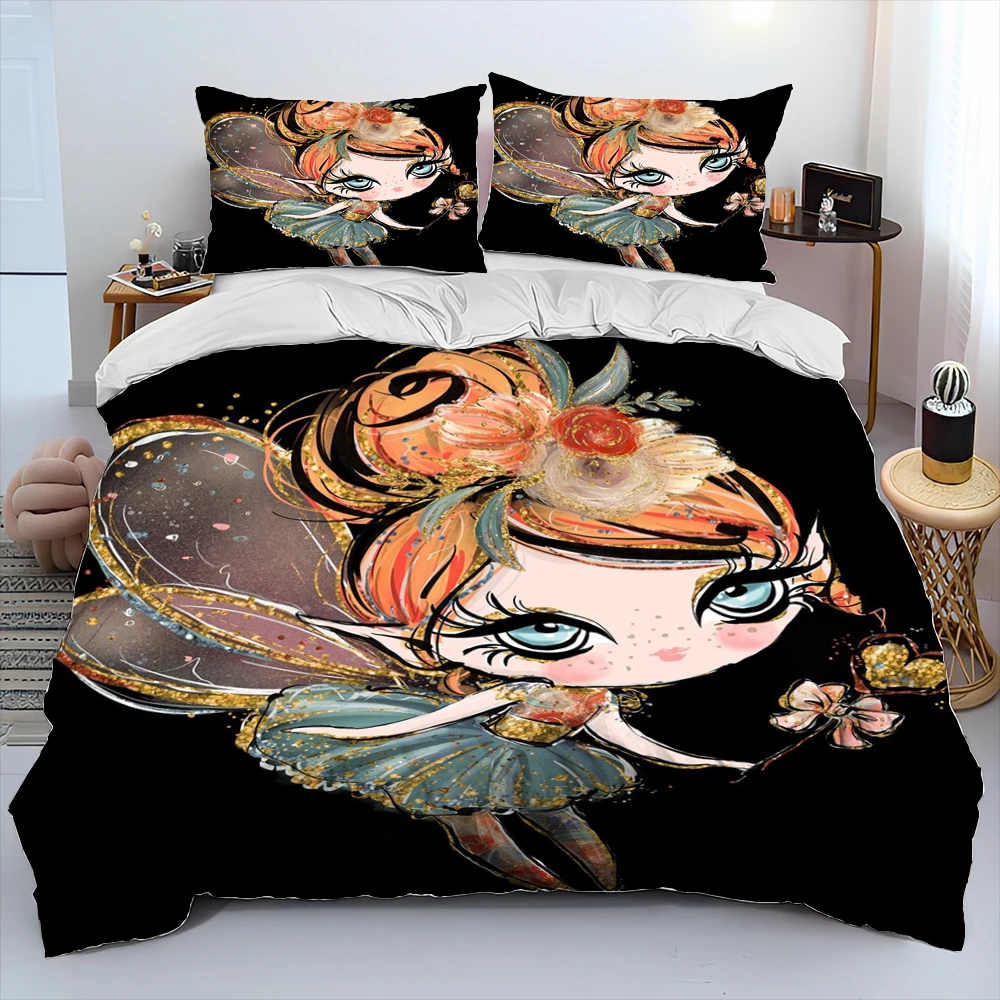 

Cute Ballet Girl Ballerina Fairy Cartoon kids Comforter Bedding Set,Duvet Cover Bed Set Quilt Cover Pillowcase,king Queen Size