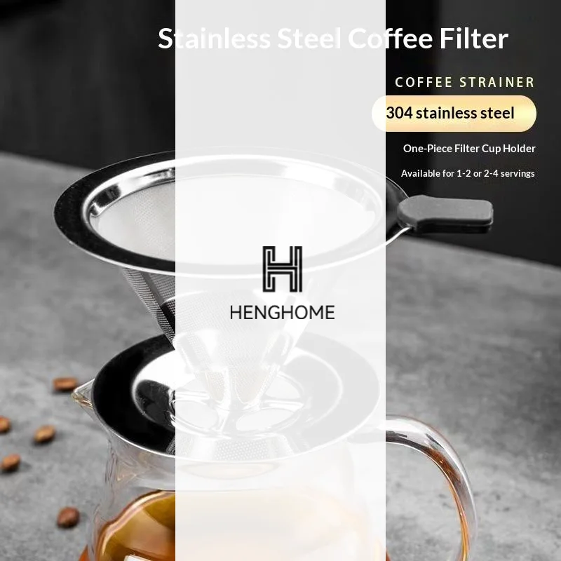Stainless Steel Pour Over Coffee Filter Single-layer Mesh Perfect For Home Office Coffee Lovers Daily Brewing