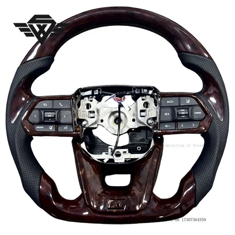 Customized Sports Peach Wood Steering Wheel for Toyota Alphard20 30 Camry Hilux Land Cruiser LC200 LC300 Prado 120 150 200