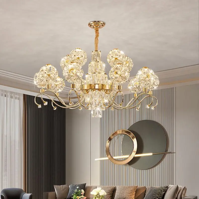 

Light Luxury Crystal Chandelier Living Room Light Luxurious Atmospheric Villa Hall Main Light 2025 Creative Restaurant Light