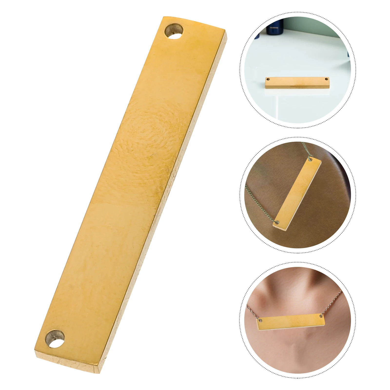 

10 шт., прямоугольные пустые бирки из нержавеющей стали, штамповочные заготовки, изготовление ювелирных изделий своими руками, подвески с двойным отверстием, гравировка, брелки, рюкзак