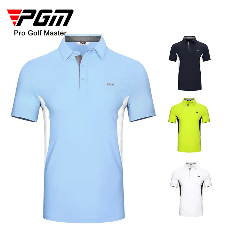 

PGM Men's Golf T-Shirts Summer Quick-Dry Breathable male Striped Print Sports Short Sleeve Shirts YF399