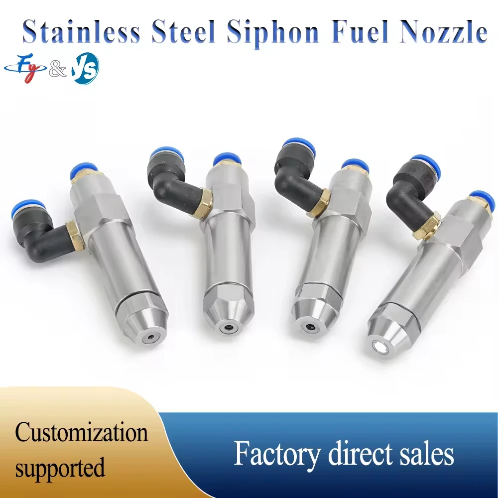 SS Siphon Waste Oil Burner Nozzle Cone Spray Jet Air Atomizing Nozzle for Fuel Oil Furnace Boiler Diesel Heavy Oil Heating