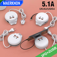 5.1A Multiport USB C Fast Charger Desktop Power Strip Socket Type C Cable Quick Charge For iPhone 15 Samsung Xiaomi Wall Charger