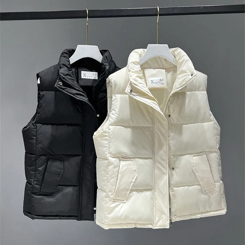 2024 New Vest Jacket donna autunno inverno piumino di cotone gilet femminile allentato coreano giacca imbottita di cotone cappotto senza maniche marea