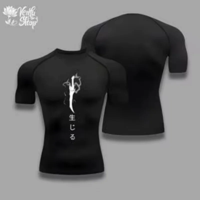 Jin Woo Compression Shirt Compression Gym Sung Jin Woo Solo Leveling Anime Muscleshirt Sportwear Igris Levelup Gym Cloths image 2