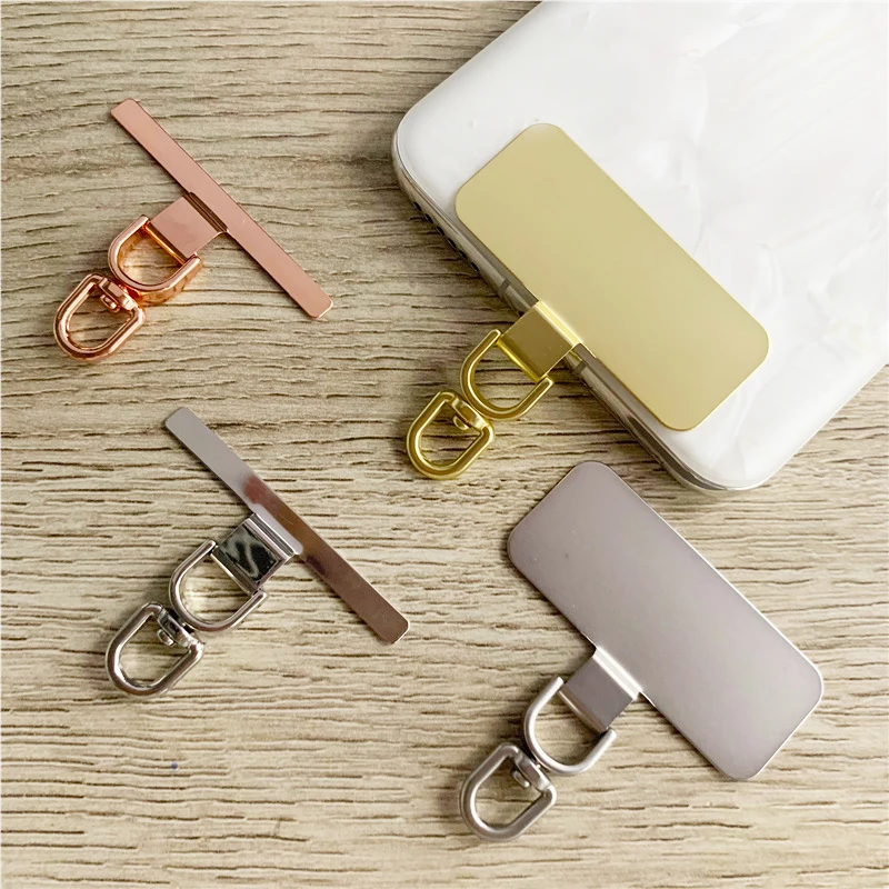 2/1PCS 360°Rotation Metal Phone Lanyard Clip Patch 0.3mm Ultra-thin Phone Case Rope Connect Pad Cellphone Anti-loss Hanging Card