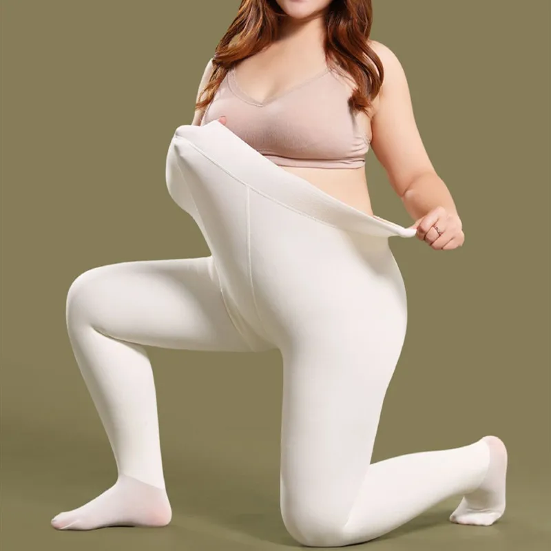 

200D Plus Size Warm Tights Women Fleece Tights Dance Ballet Woman Thick Warm Stretchy Stocking Female White Pantyhose Girl