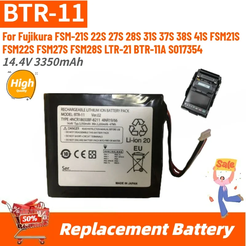 

BTR-11 High Quality Battery 14.4V 3350mAh for Fujikura FSM-21S 22S 27S 28S 31S 37S 38S 41S FSM21S FSM22S FSM27S FSM28S Brand New