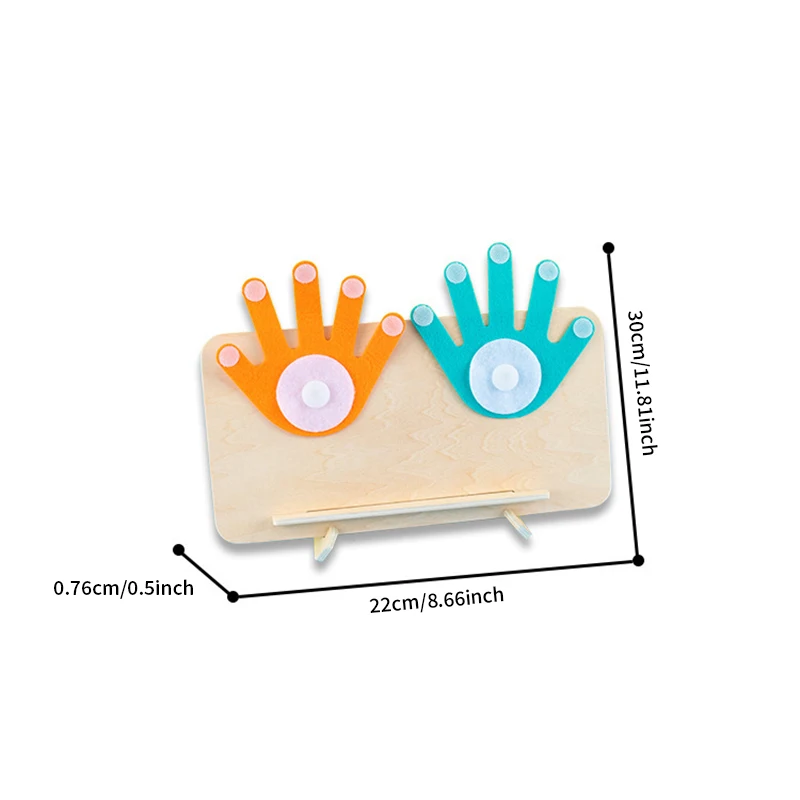 Wooden Finger Counting Math Toy for Toddlers - Number Learning Puzzle Board. Subtraction Manipulatives
