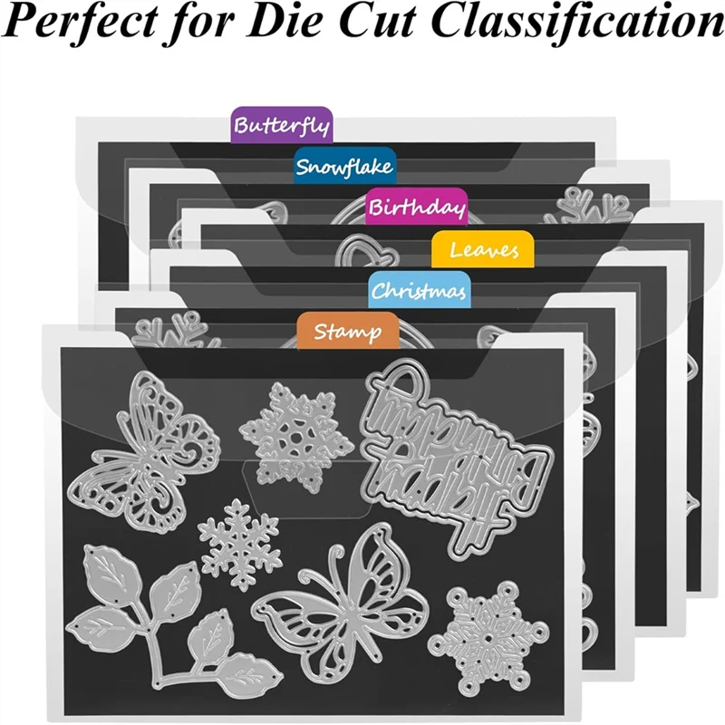 B50C 40 Pieces Magnetic Die Storage Sheets Pockets-Includes 20 Double Sided Sheets+ 20 Storage Bags For Card Making Die Cut