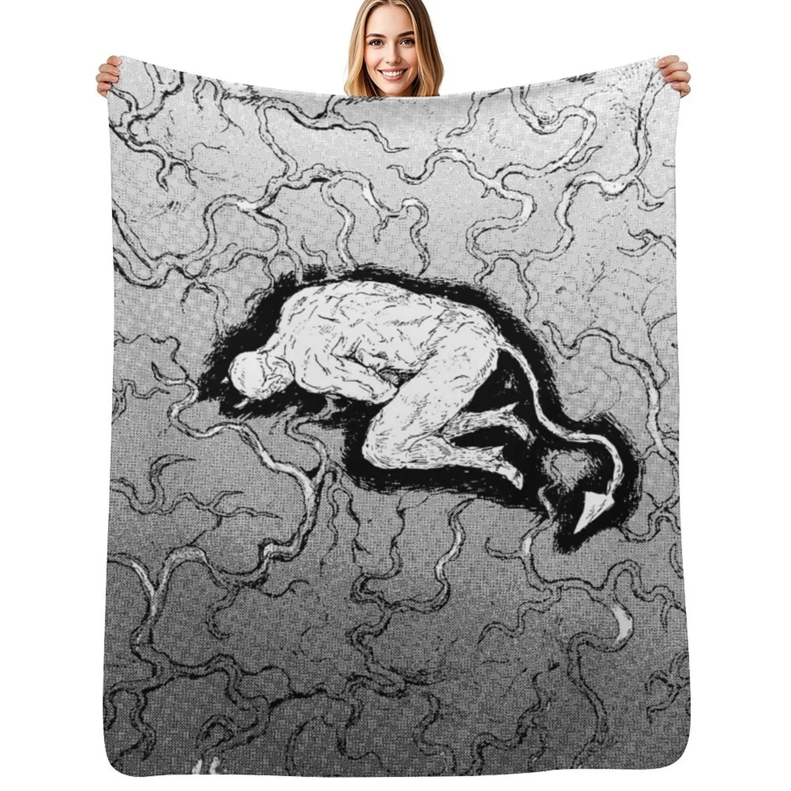 Dorohedoro devil tumor in your brain Throw Blanket Warm Comfortable Blanket Gift for Parents Friends