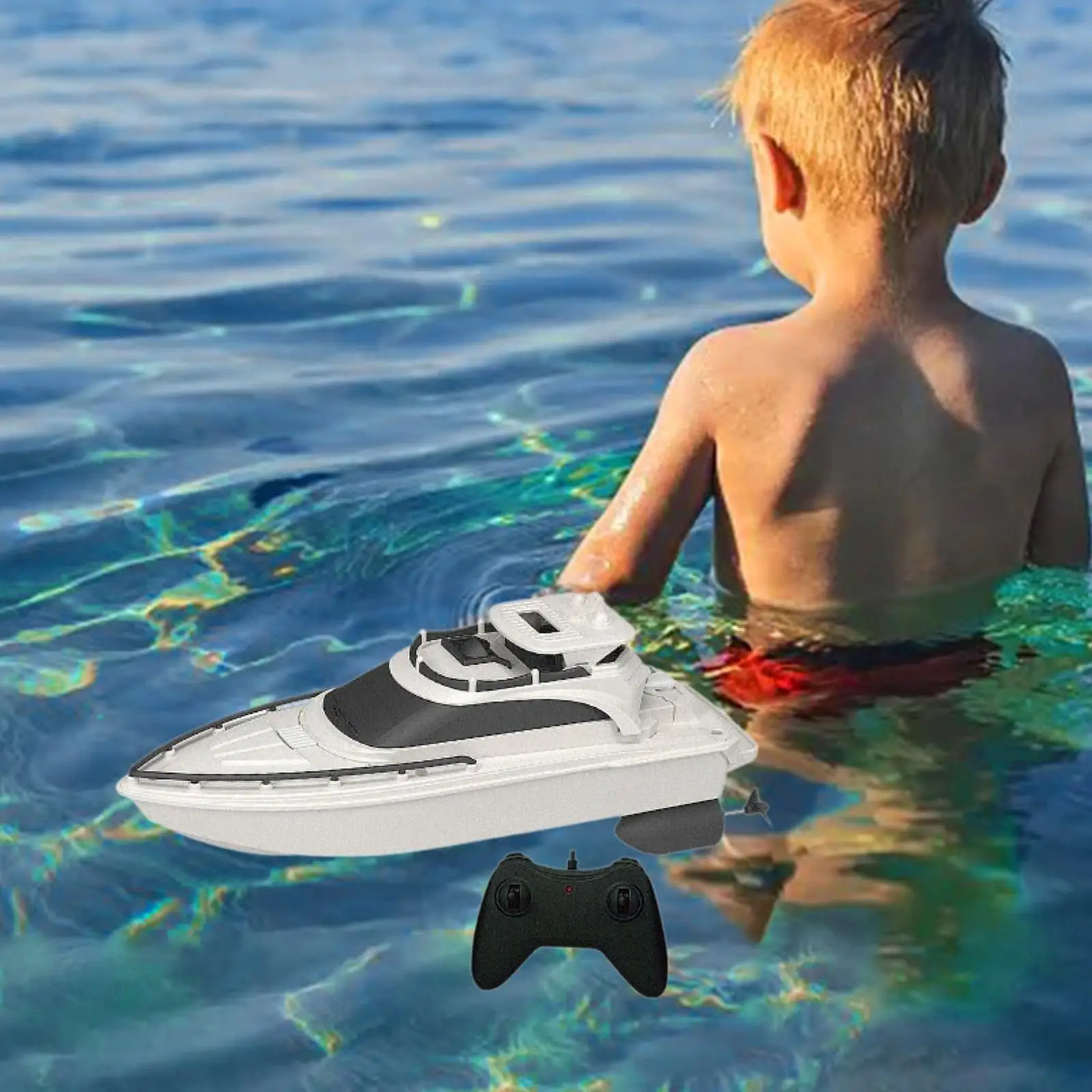 RC Boat Fast Speed Sailboat Gift Bathtub Toy Boat for Outdoor Streams Kids