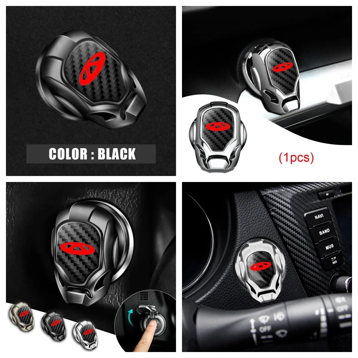 Decorative Engine Push Start Button Cover For Chery Tiggo4 Tiggo7 Omoda C5 Jaecoo J7 Carbon Fiber Switch Trim Car Accessories