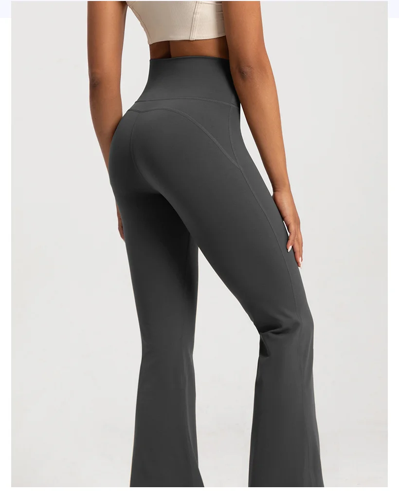 Hochwertige ausgestellte Yoga-Leggings, Yoga-Hosen mit hoher Taille, weite Hosen, atmungsaktive Fitness- und Freizeithosen, Glockenleggings für Damen – Detail 10