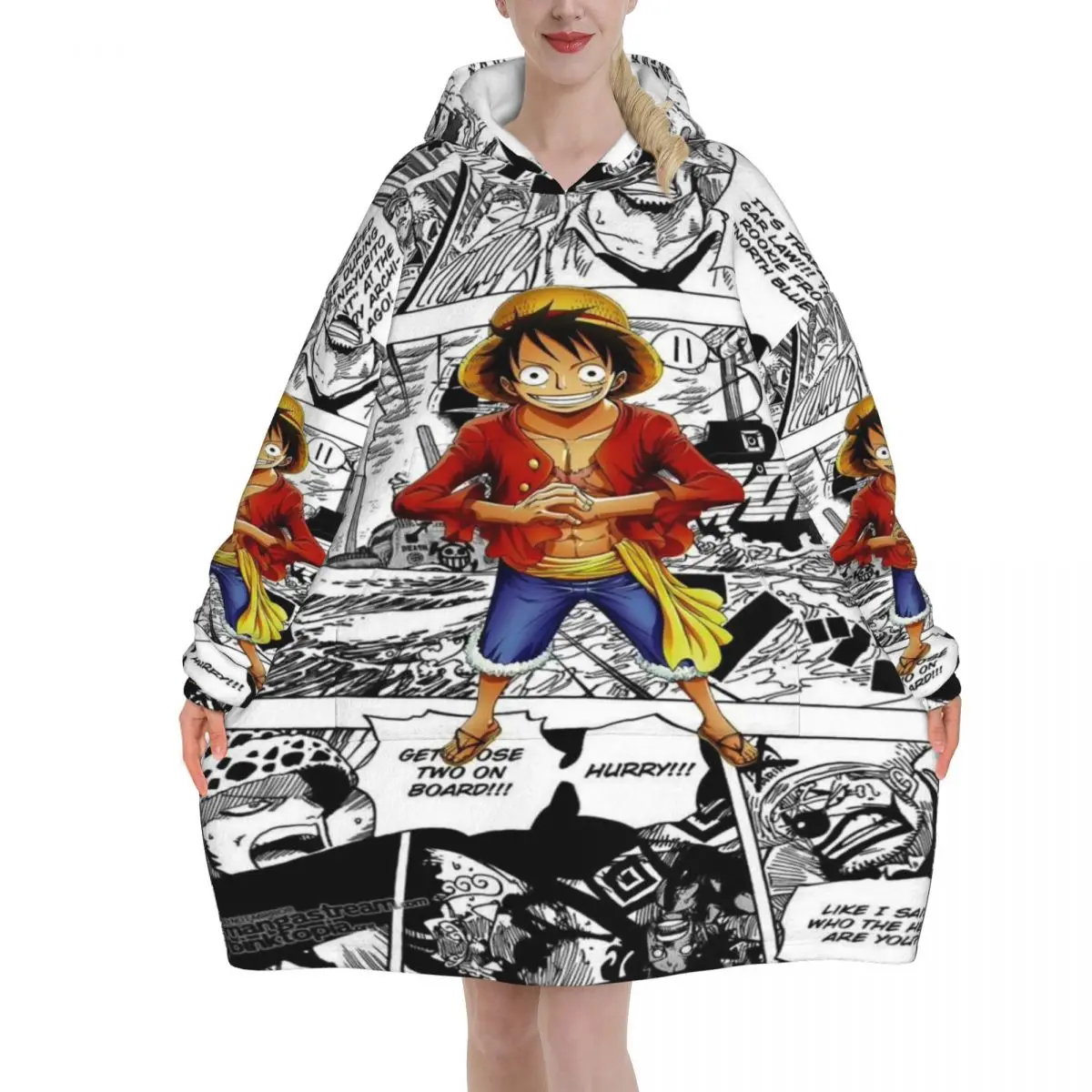 

Луффи Зоро Тони Чоппер аниме одеяло толстовка большого размера носимый свитшот одеяло теплые подарки для женщин девочек подруга