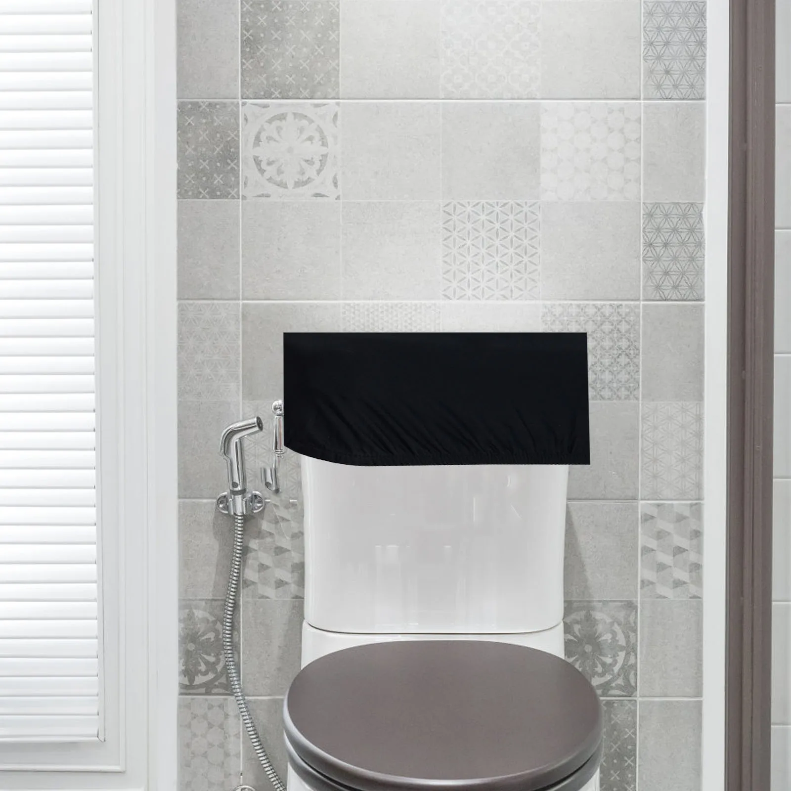 

Black Toilet Tank Lid Cover Universal Replacement Washable Anti Dirt Moisture Resistant Cover for Bathroom Decor Top of Toilet