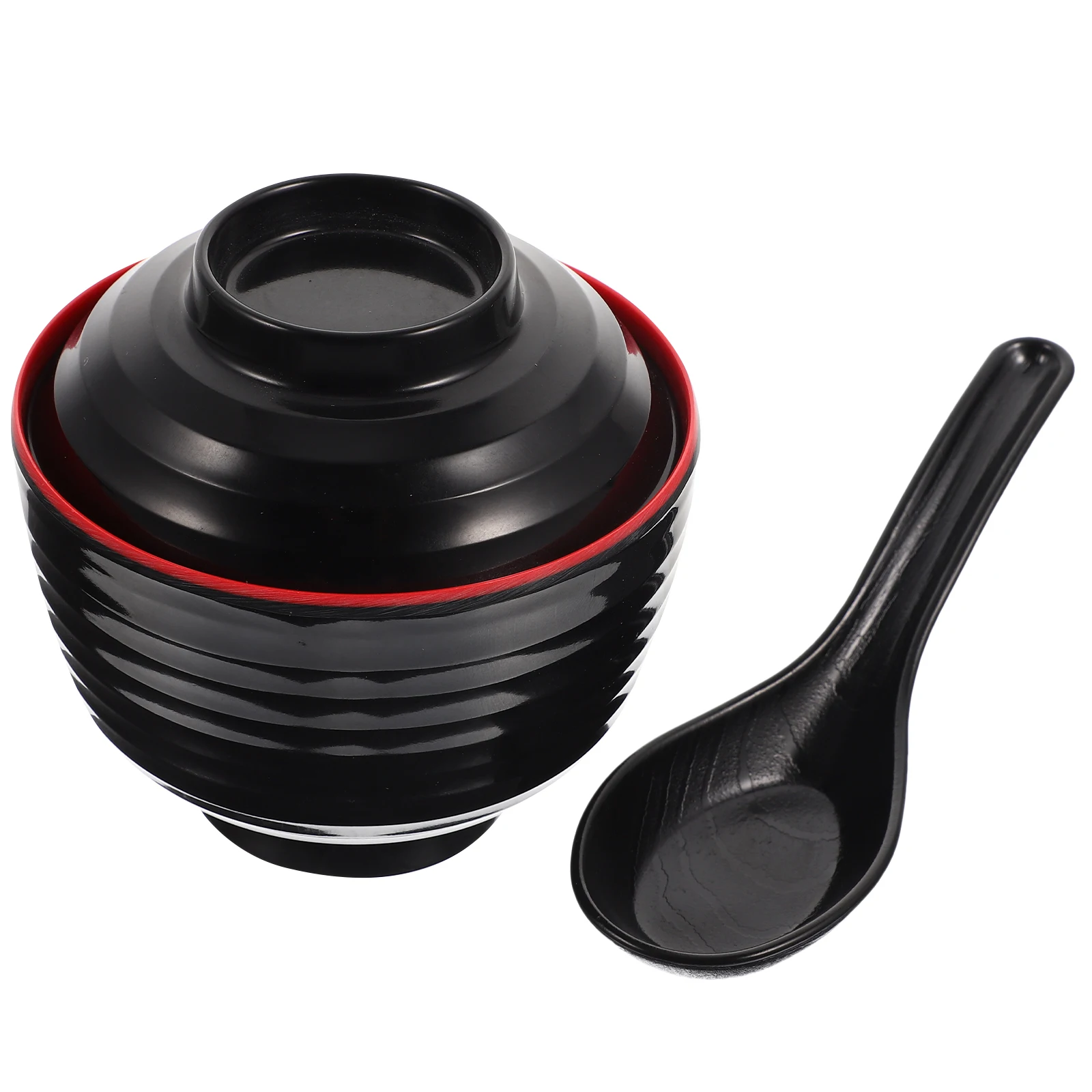 Cuenco de sopa Miso Cuencos tradicionales para microondas con tapa y recipiente para cuchara