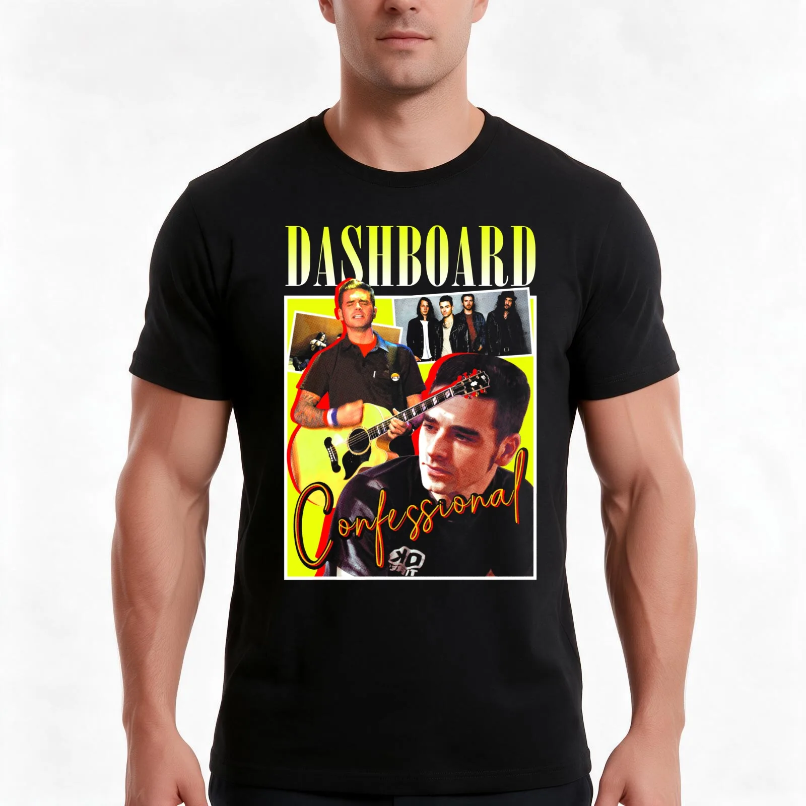 Dashboard Confessional Classic 90s T-Shirt, Summer Casual Cotton Tee, Oversized Streetwear Tops, Vintage Graphic Print