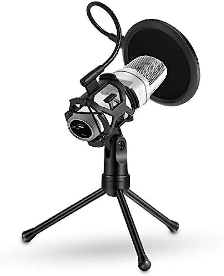Soporte de trípode para micrófono plegable, soporte de micrófono de escritorio, montaje de choque, filtro Pop para transmisión en línea, chat, canto
