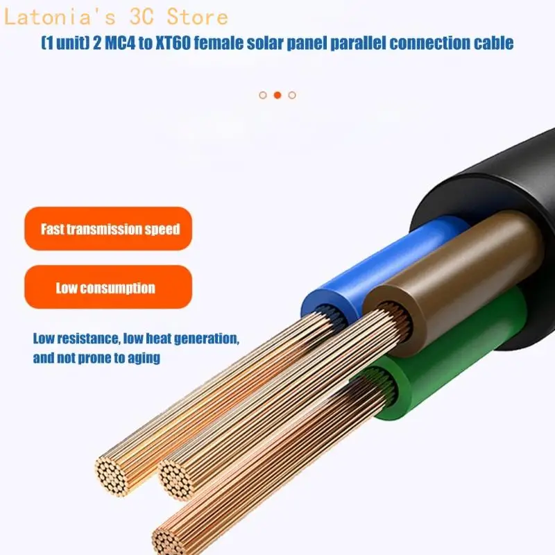 Two-Input Solar Charging Cable for Camping and Backup Energy Use X3UB