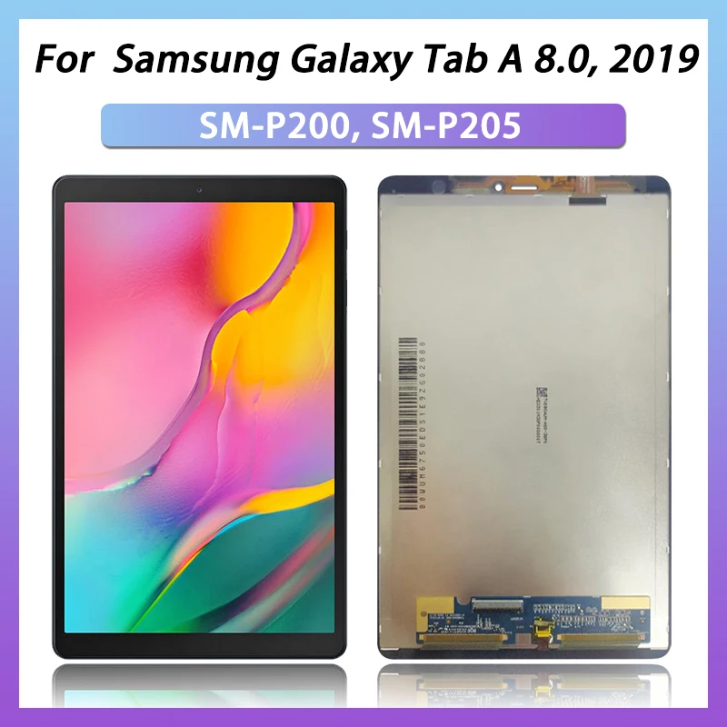 

8.0“For Samsung Tab A 8.0 2019 SM-P200 (Wi-Fi); SM-P205 (LTE) LCD Display Monitor Touch Screen Digitizer Panel Glass Assembly