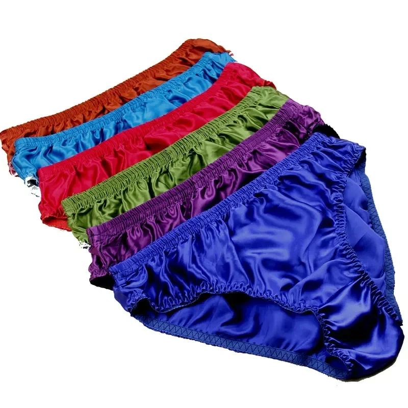 

2pcs/lot 100% Mulberry silk panties male trigonometric plus size panties health care breathable underwear men boxers