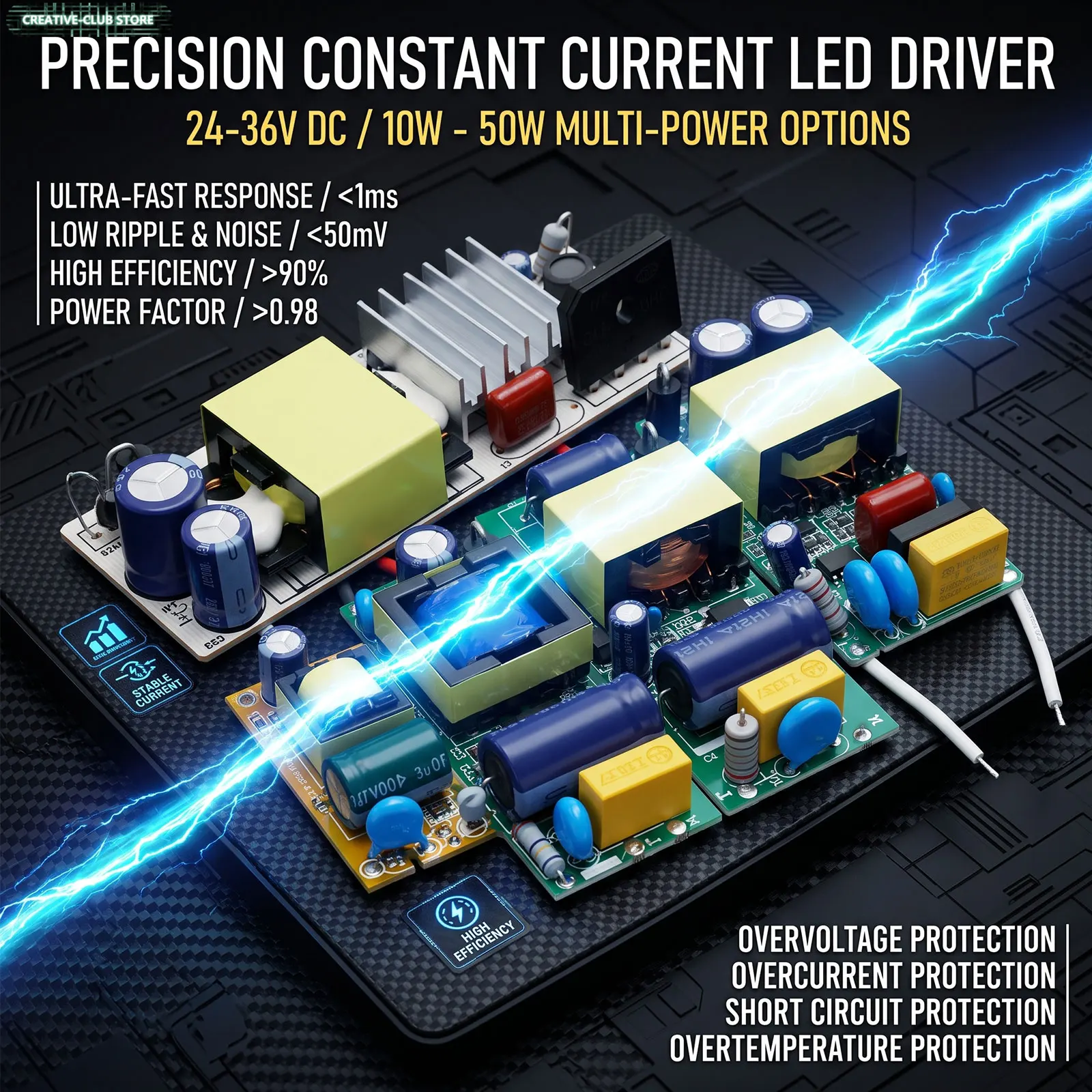 30pcs 40/30/20/10W LED Driver 24-36V Power Supply Constant Current Control Light Transformer Bare Board For LED Diode Lamp Bead