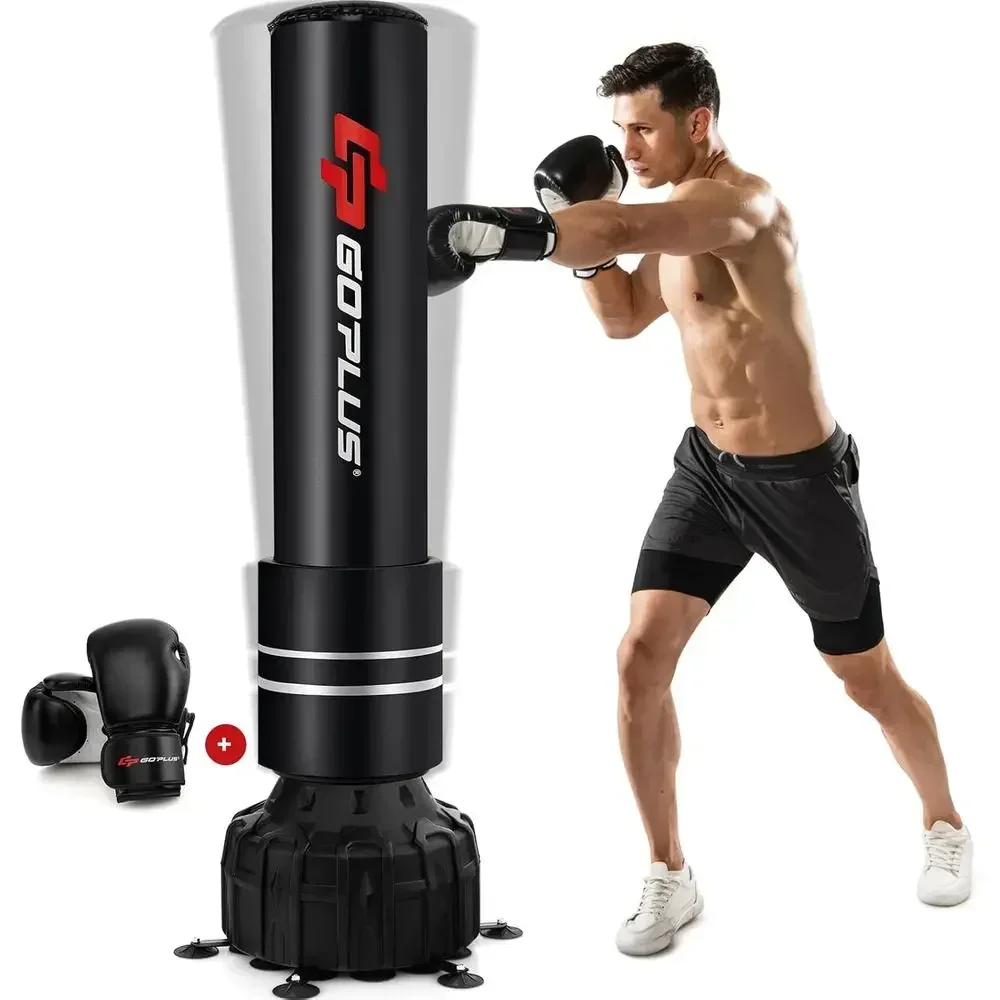 71 Heavy Duty 182lbs Suction Cup Boxing Bag with Stand, Gloves, and Base - Suitable for Adults & Youth in MMA, Muay Thai Trainin