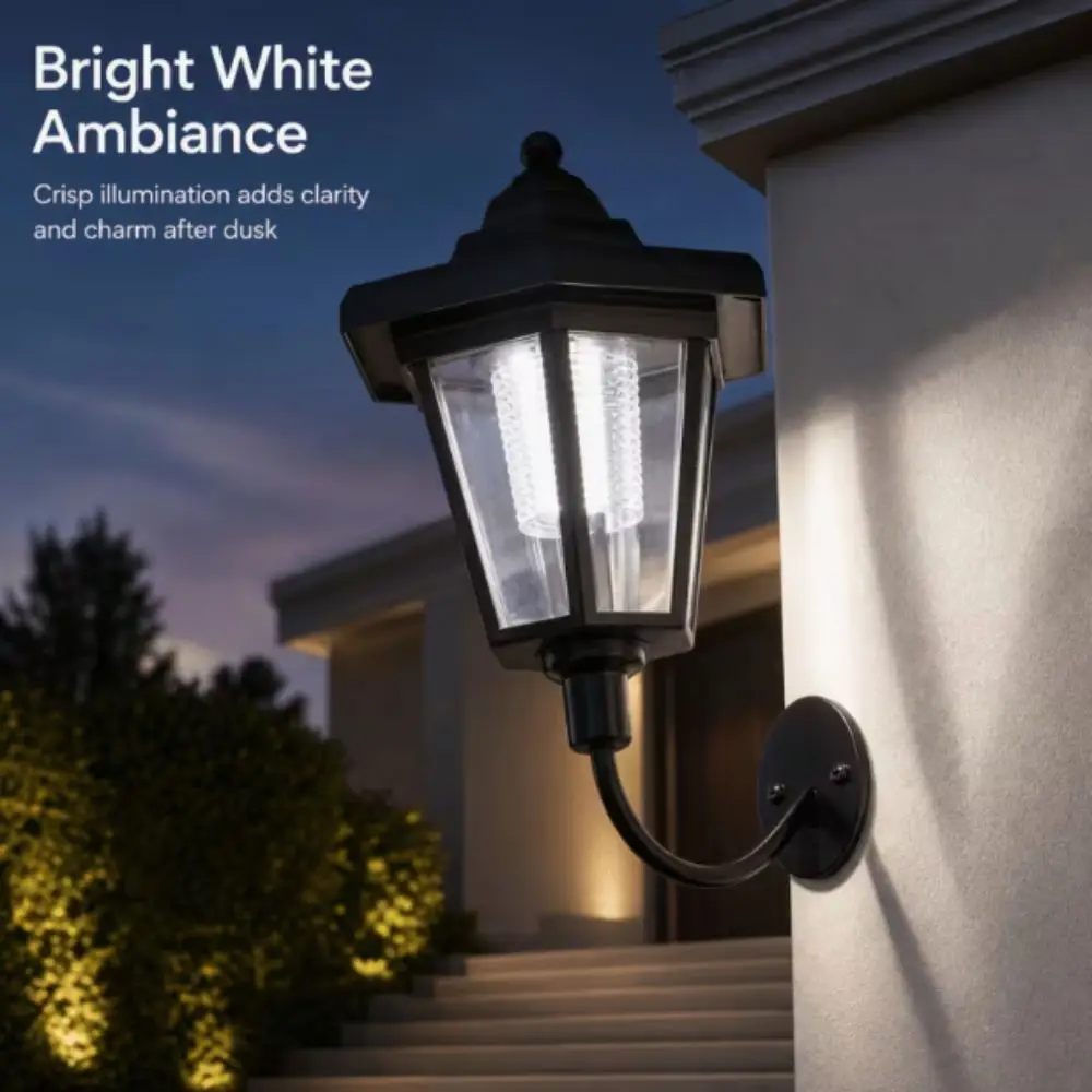 Waterproof Solar Wall Light IP65 Outdoor Rated Hexagonal Wall Light Decorative Design Hexagon Shape Wall Sconce Outdoor Use