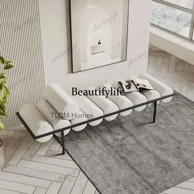 Nordic cream style light luxury shoe change stool household bedside stool designer clothing store rest bench