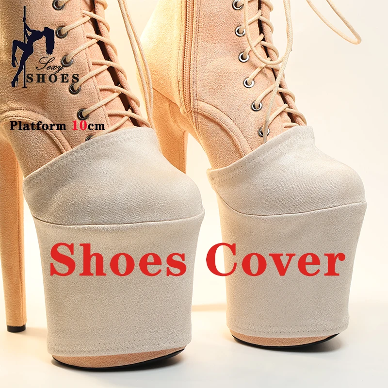 Dedicated Suede Shoes Cover Platform 10CM Shoes Protectors Cover Pole Dance Training Wear-Resist Shoes Cover Customizable Length