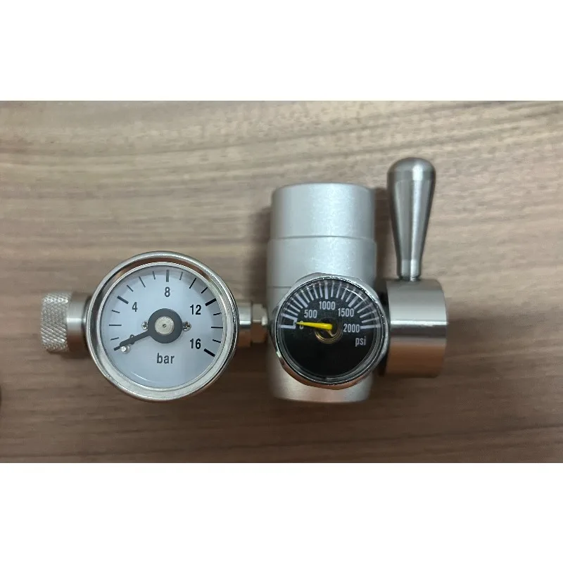 CO2 Pressure Regulator for Pneumatic Espresso Machine - Dual Gauge 10Bar Constant Pressure with Pre-Infusion Control