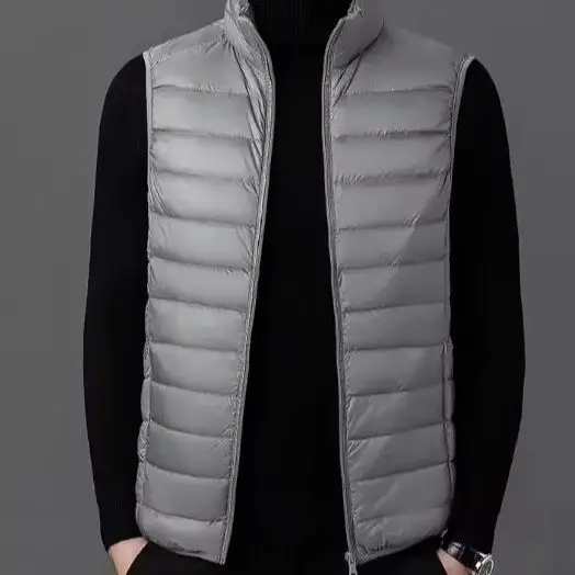Animal Game Men's Casual Vest Autumn Lightweight Sleeveless Jacket Zipper Outerwear Vest Outdoor Down Vest Coats with Pockets