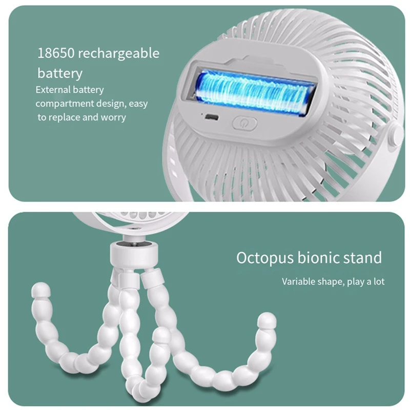 Pequeno ventilador portátil portátil, Mini ventilador polvo, Desktop USB Quiet Fan para acampamento ao ar livre