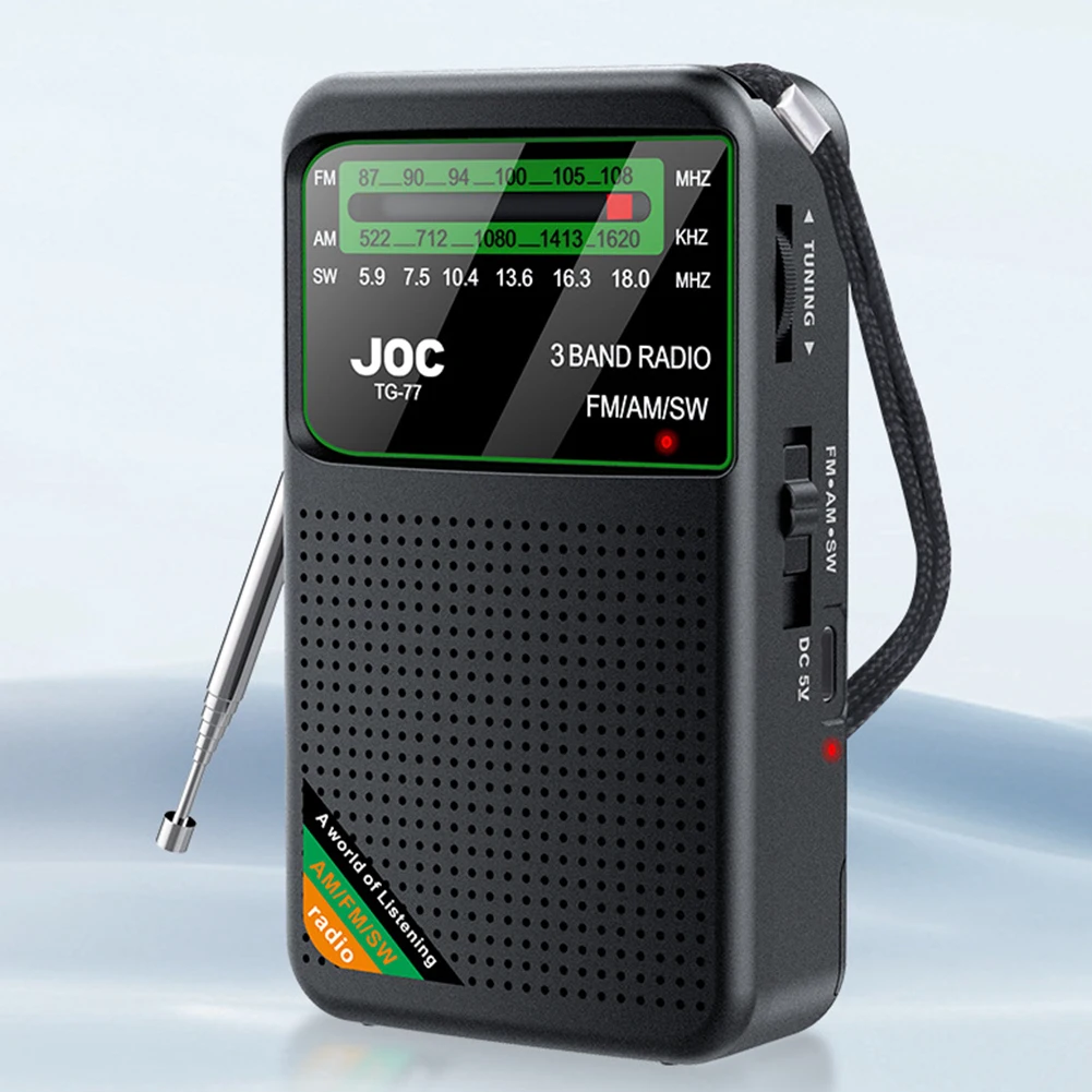 

Portable Mini Full Band Radio FM AM SW Radio Built-in Speaker Pointer Pocket Radio with HD Display Screen Radio Player for Elder