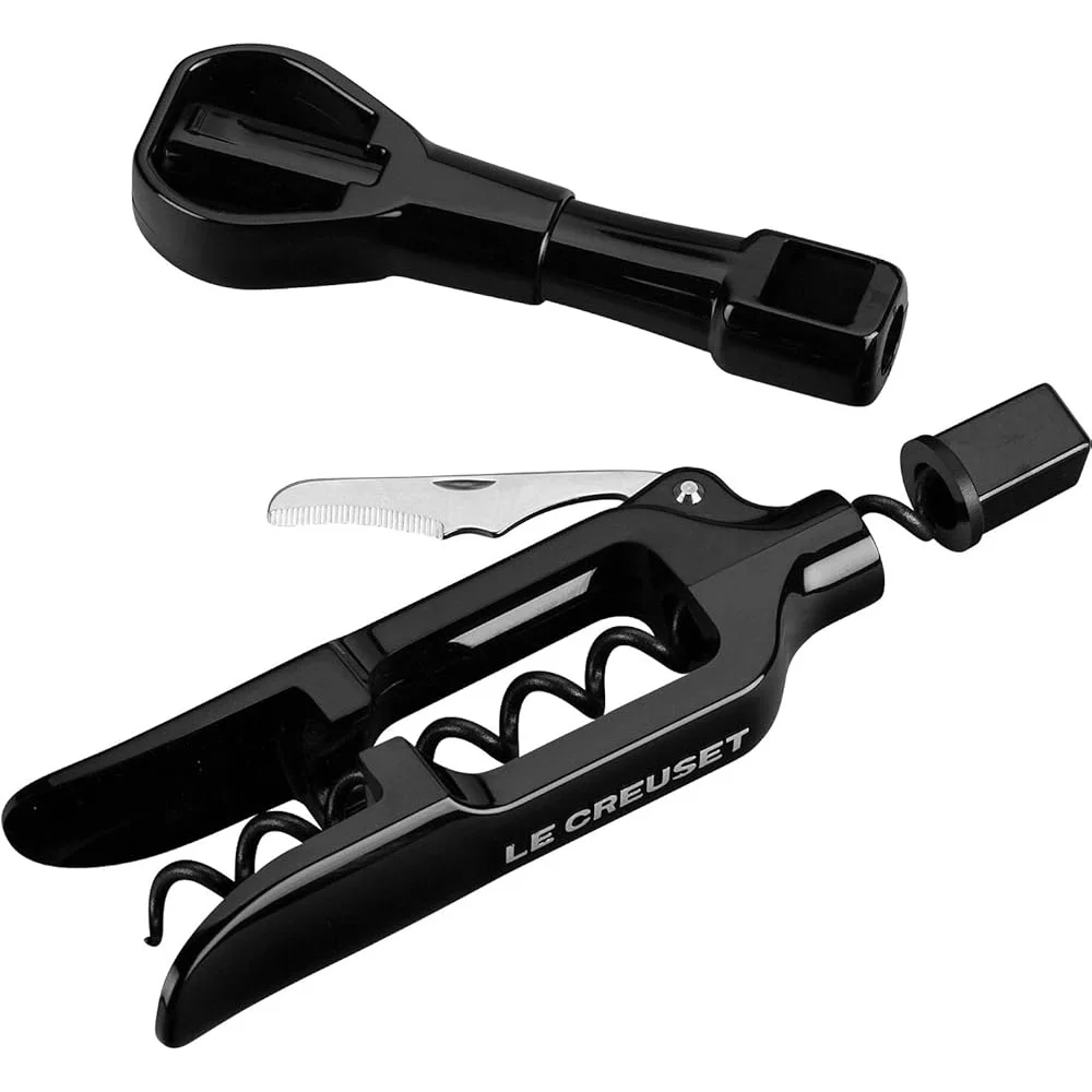 

Self-Pulling Travel Corkscrew Pocket Size Rotating Handle Comfortable Grip Folds Easy Storage Durable Plastic Design Ideal