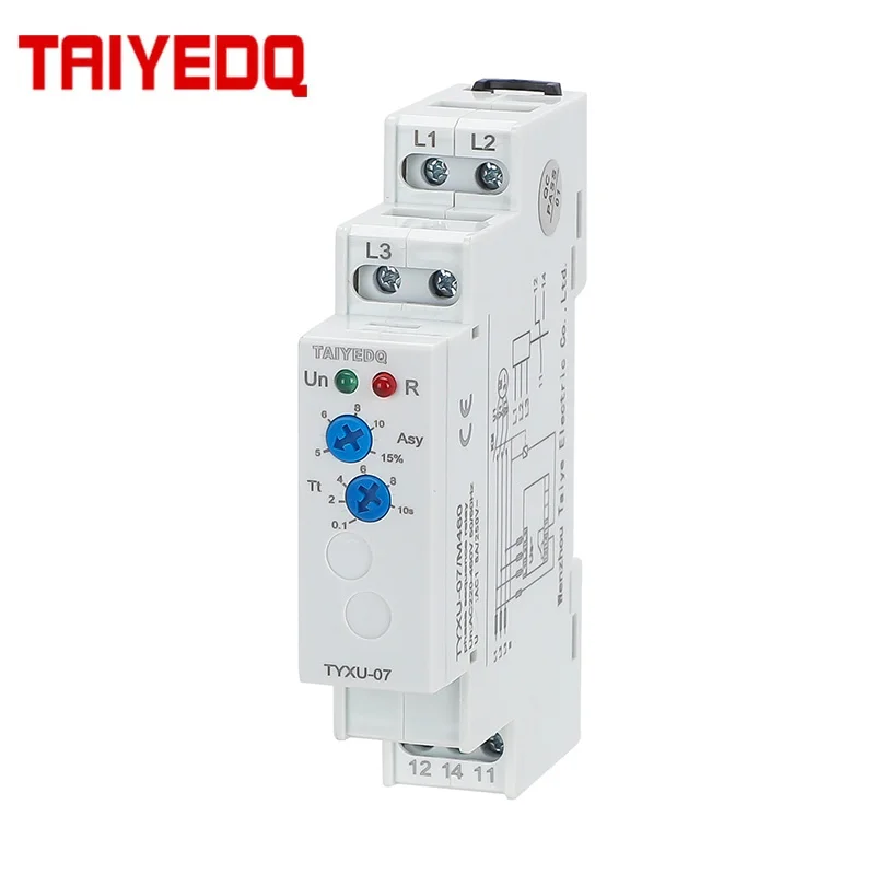 TYXU-07 Power Protection Relay 3 Phase Voltage Monitor Phase Sequence Control Relays