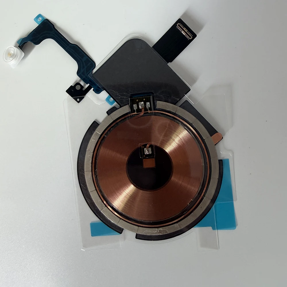 OEM Kabellose Ladespule NFC-Antenne Ersatzteil mit LED-Blitzlicht Flexkabel für iPhone 14 15 16 Plus Pro 17 Pro Max Ersatzteile