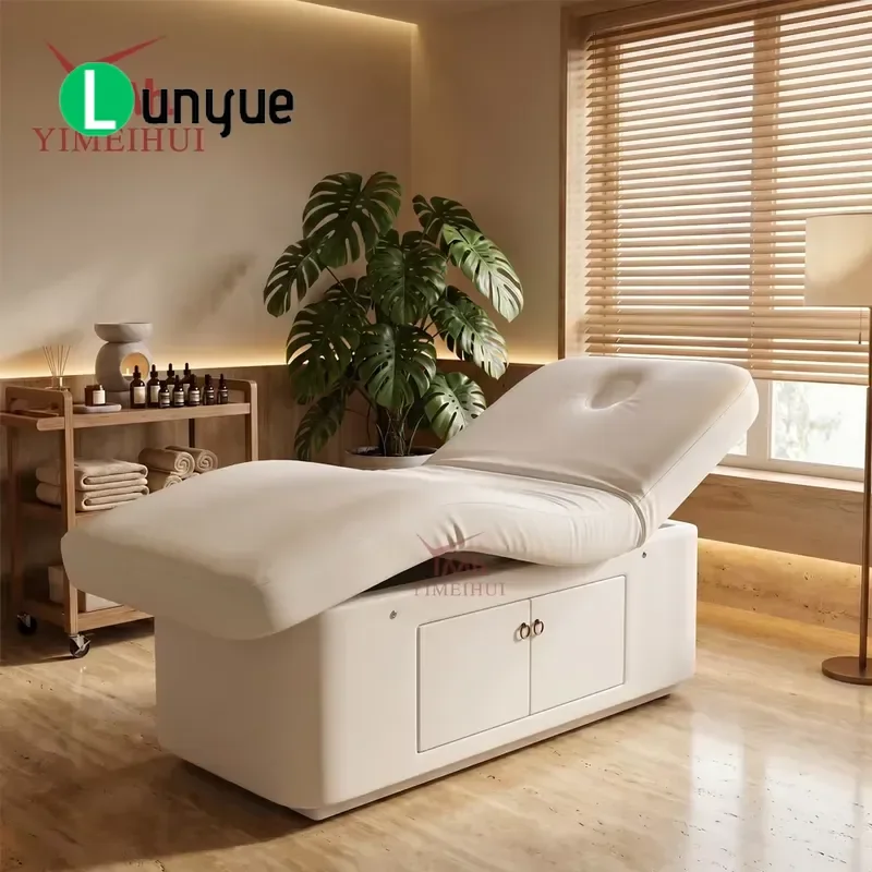 2 Motor Electric Facial Beauty Massage Bed for Eyelash Extension Tattoo Spa Treatment Adjustable Comfortable